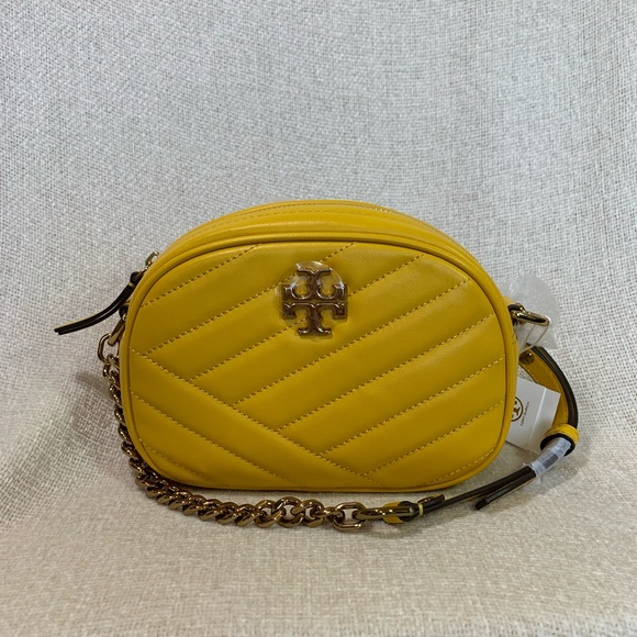 Tory Burch Kira Chevron Small Convertible Shoulder Bag- Goldfinch